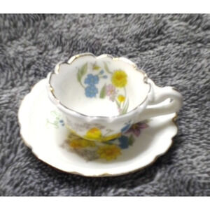 1979 Enesco Vintage Bone China Mini Teacup & Saucer “To a wonderful friend”